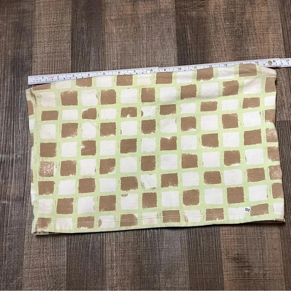 BP Women’s Crop Tube tools Brown Green Lg Checkered strapless stretchy pullover - Picture 1 of 6